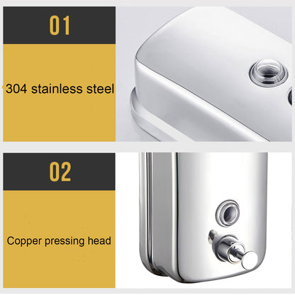 Stainless Steel Wall Mounted Soap Dispenser Hotel Bathroom Sanitizer Bottle AU