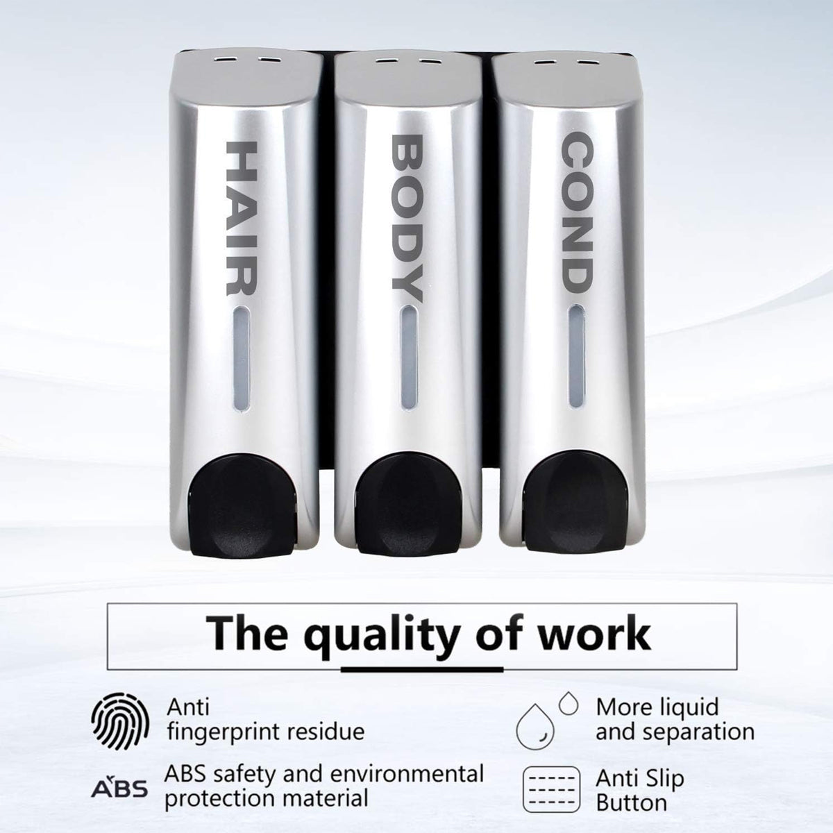 Wall Mount Soap Dispenser 3 Sizes, Multi-Chamber ABS