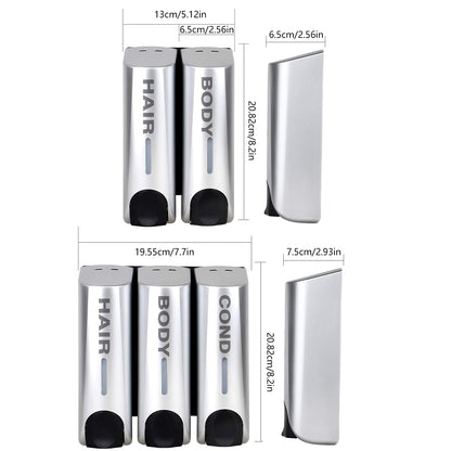 Wall Mount Soap Dispenser 3 Sizes, Multi-Chamber ABS