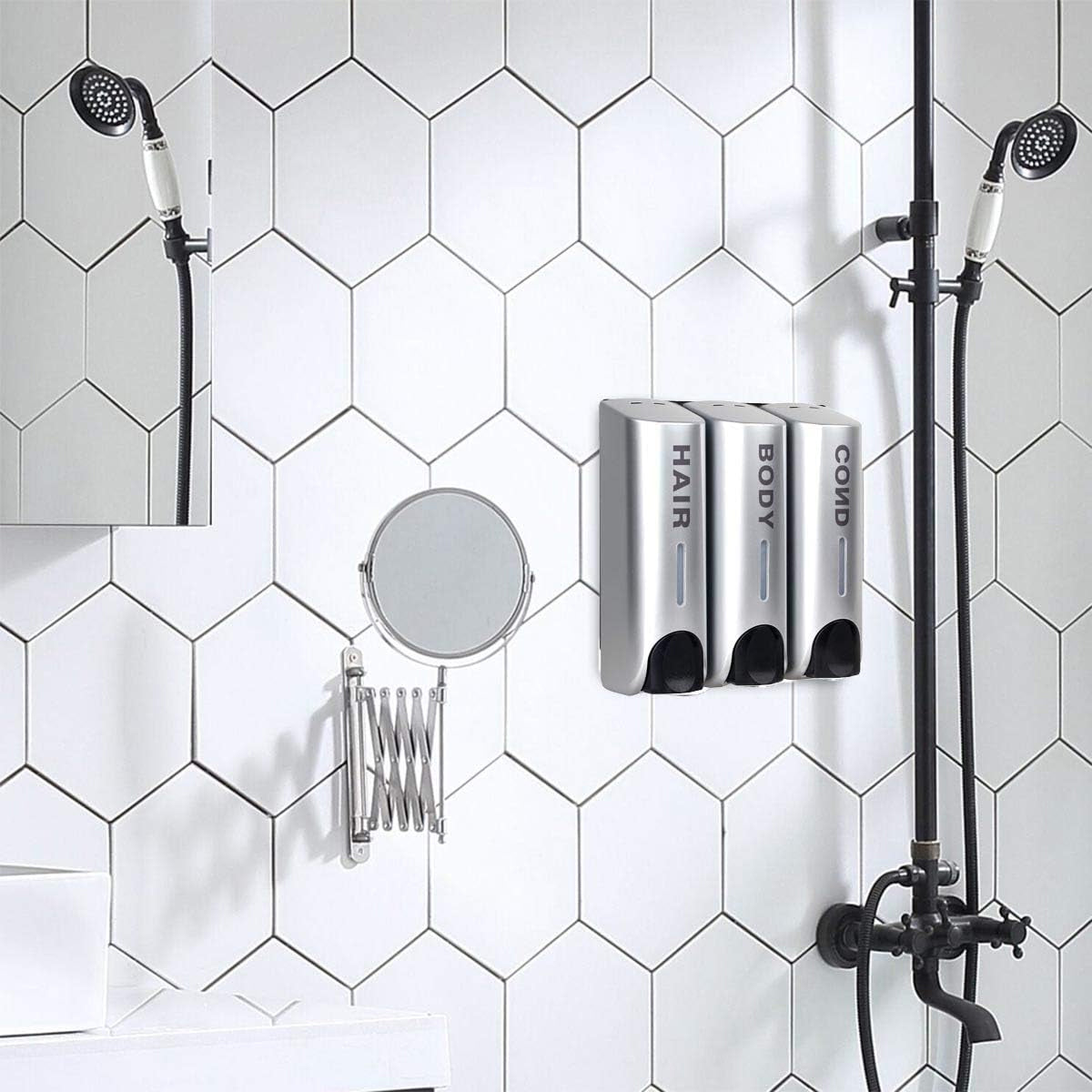 Wall Mount Soap Dispenser 3 Sizes, Multi-Chamber ABS