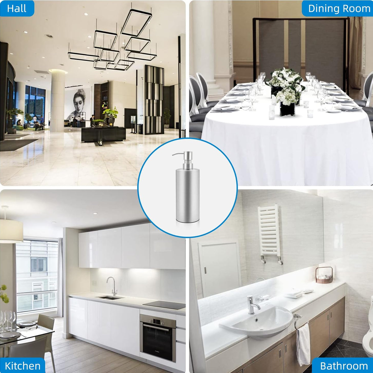 304 Stainless Steel Press Type Soap Dispenser Durable