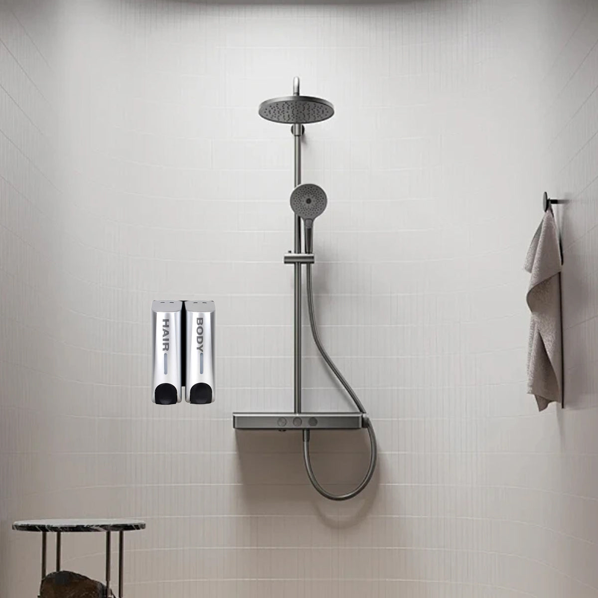 Wall Mount Soap Dispenser 3 Sizes, Multi-Chamber ABS