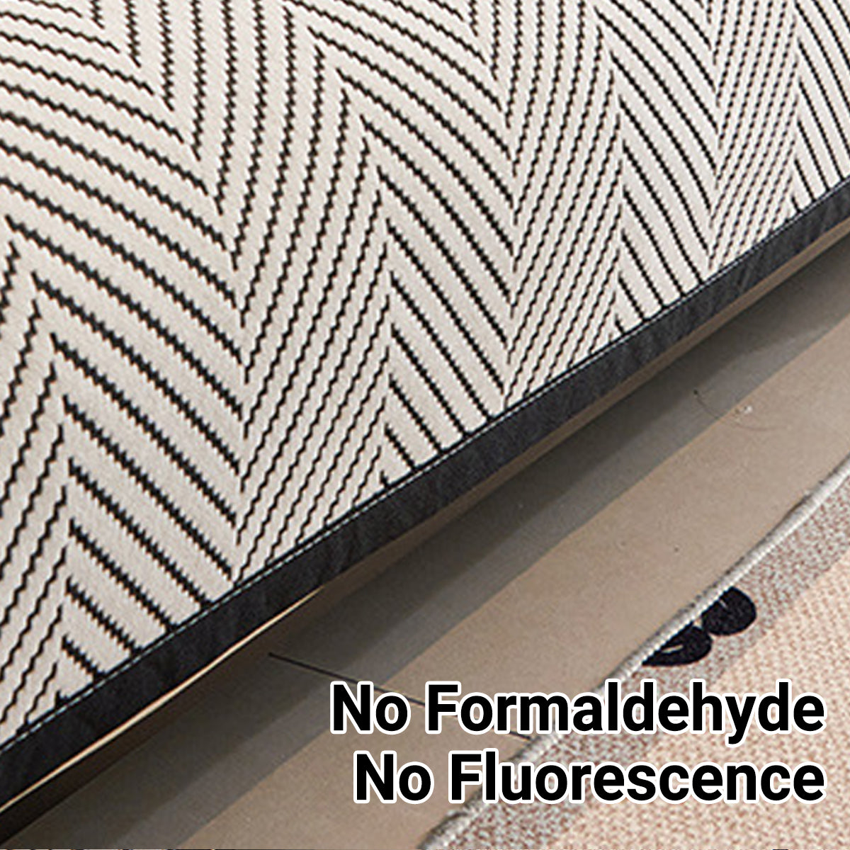 Non-Slip Herringbone Sofa Cushion Cover Cotton Blend Protector