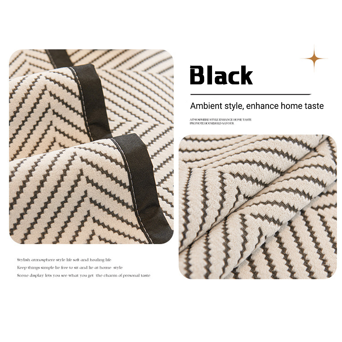 Non-Slip Herringbone Sofa Cushion Cover Cotton Blend Protector