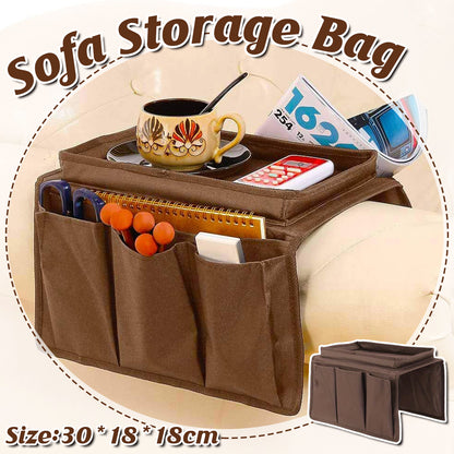 Sofa Hanging Storage Bag with Multi Pocket Remote Organizer