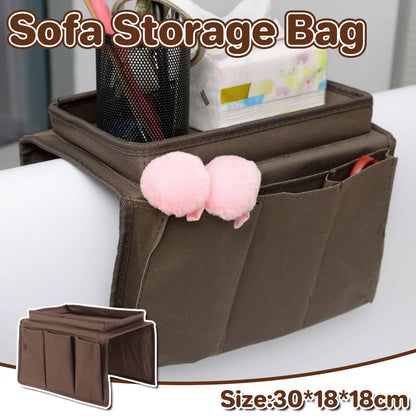 Sofa Hanging Storage Bag with Multi Pocket Remote Organizer