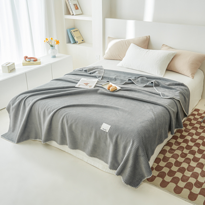 Thick Waffle Fleece Blanket in 2 Colour Options – Product View 4