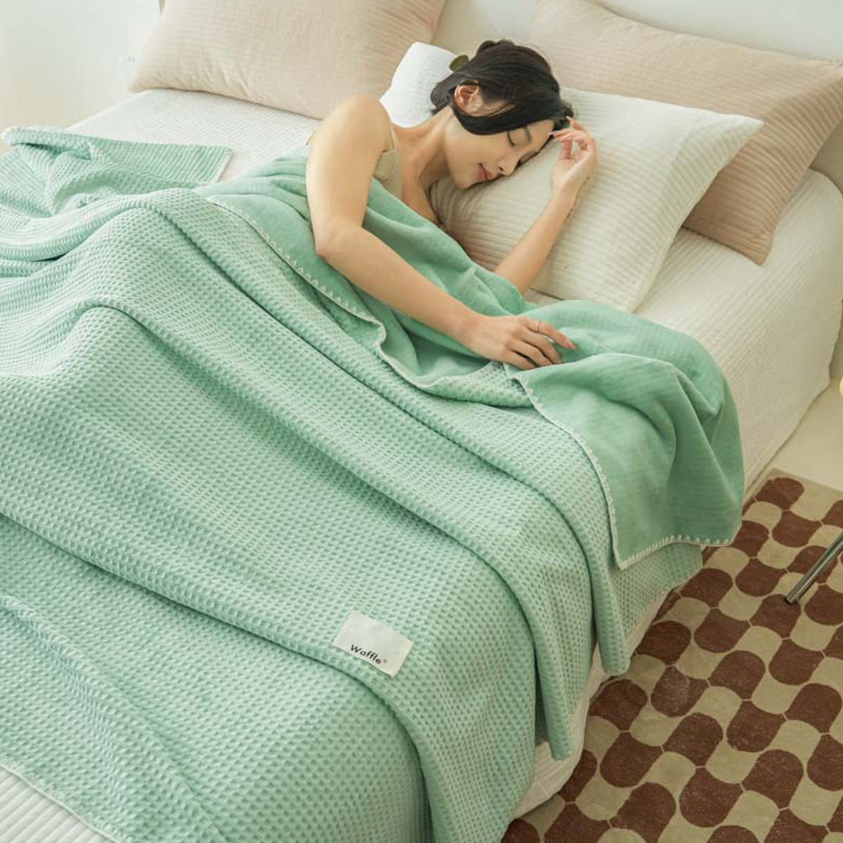 Thick Waffle Fleece Blanket in 2 Colour Options – Product View 8