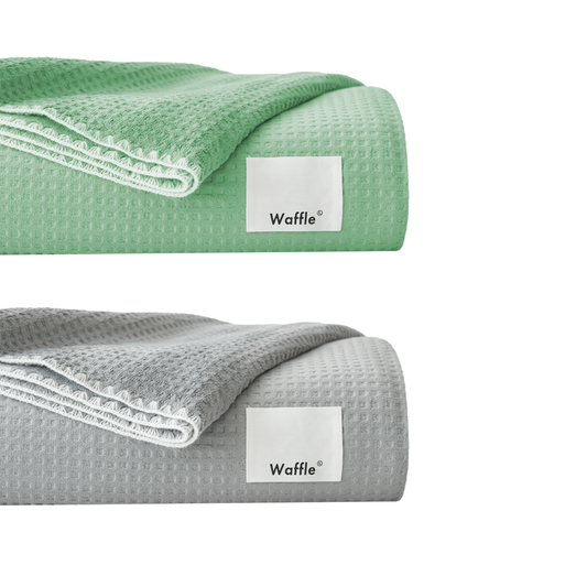 Thick Waffle Fleece Blanket in 2 Colour Options