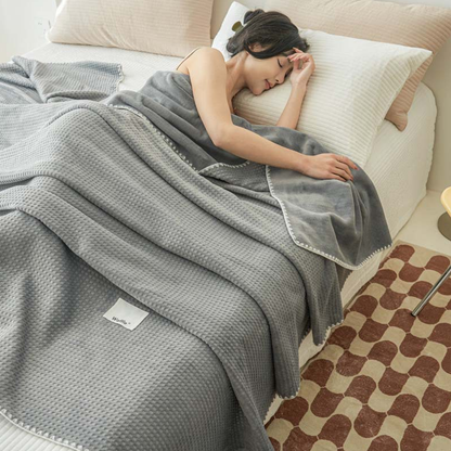 Thick Waffle Fleece Blanket in 2 Colour Options – Product View 6