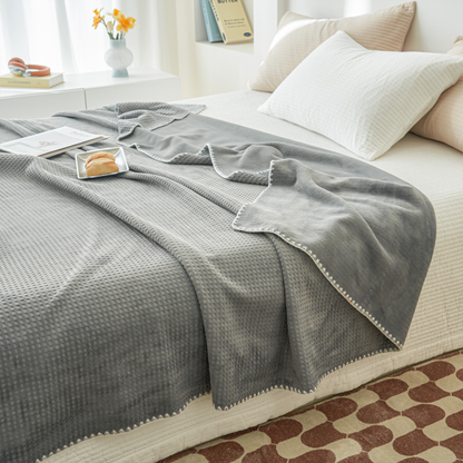 Thick Waffle Fleece Blanket in 2 Colour Options – Product View 12