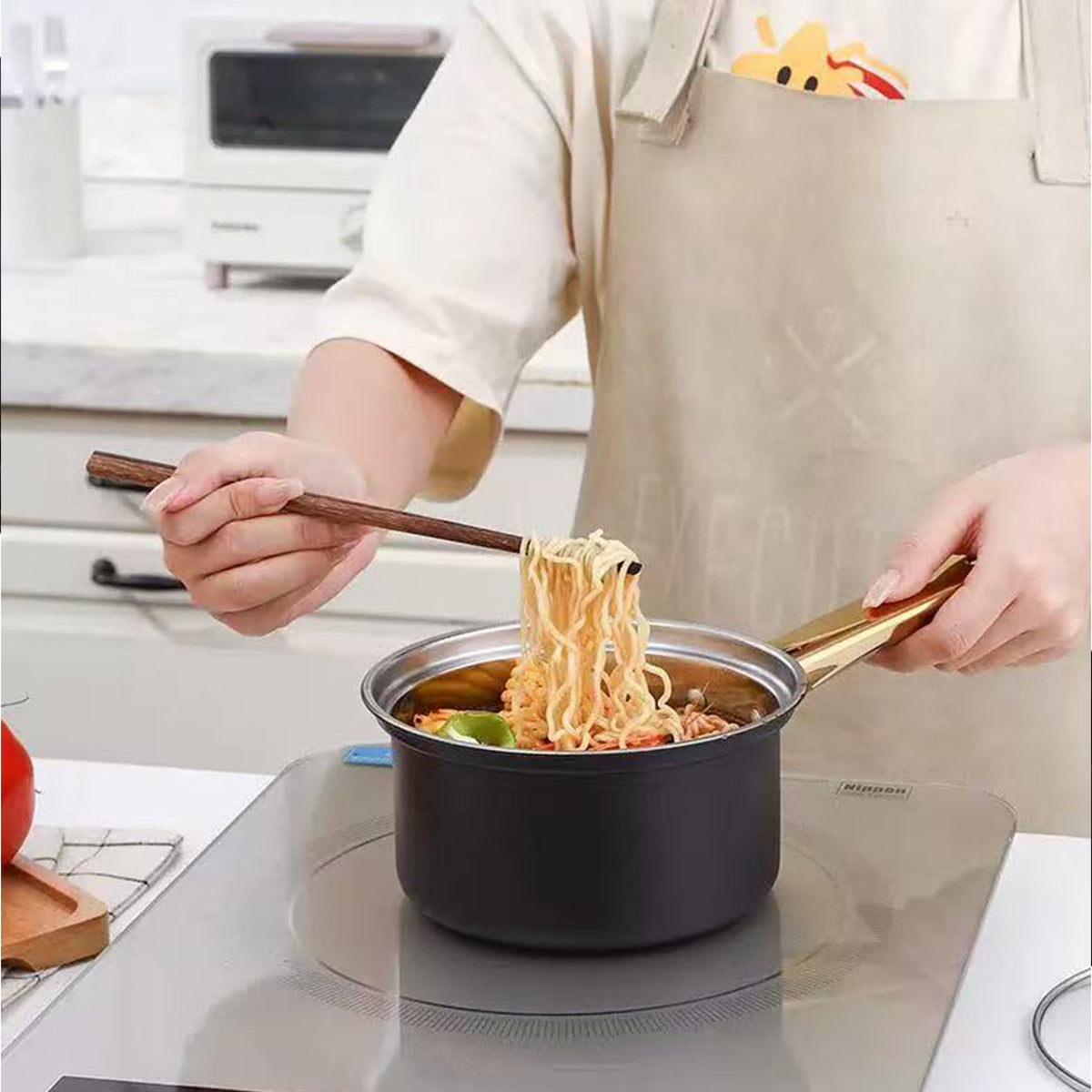 Stainless Steel 12 Piece Cookware Set Heat Resistant for Home Kitchen