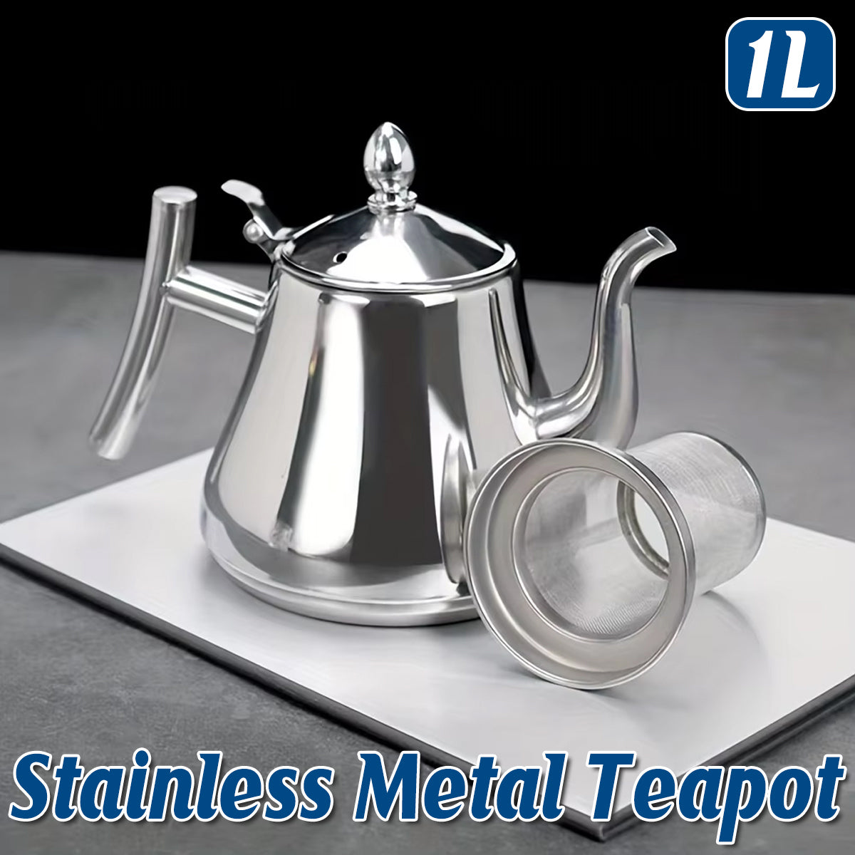 Thickened Stainless Steel Teapot Kettle with Built-in Strainer