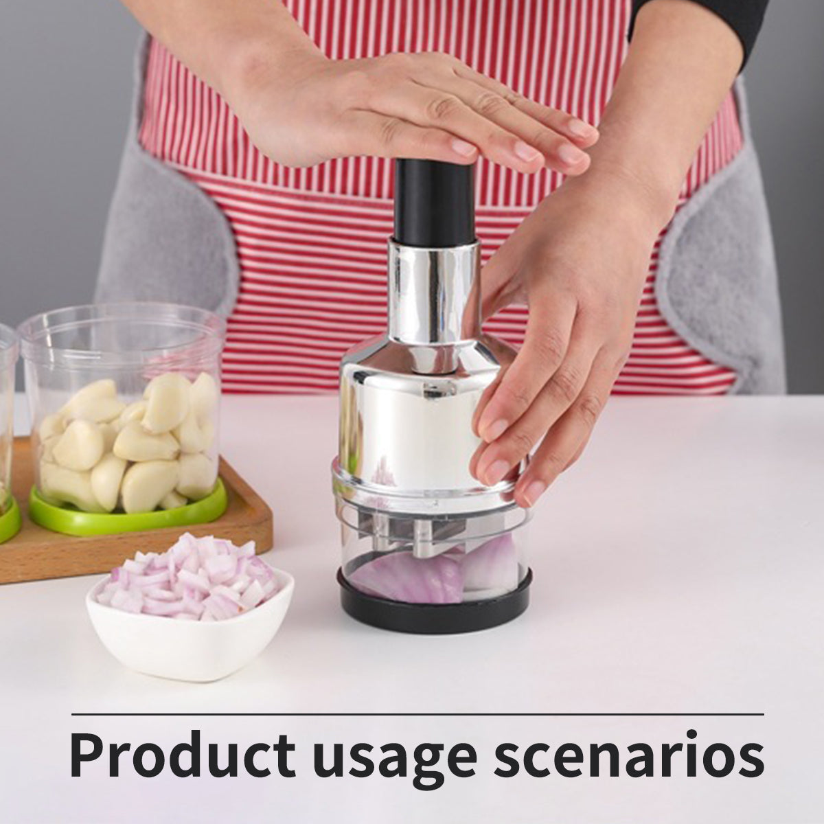 Stainless Steel Garlic Press Manual Crusher Pat Knife Kitchen Tool Garlic Use