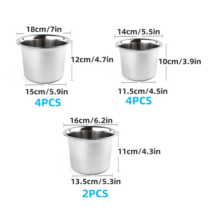 10 Pcs Stainless Steel Mixing Bowls 3 Sizes Food-Grade Kitchen