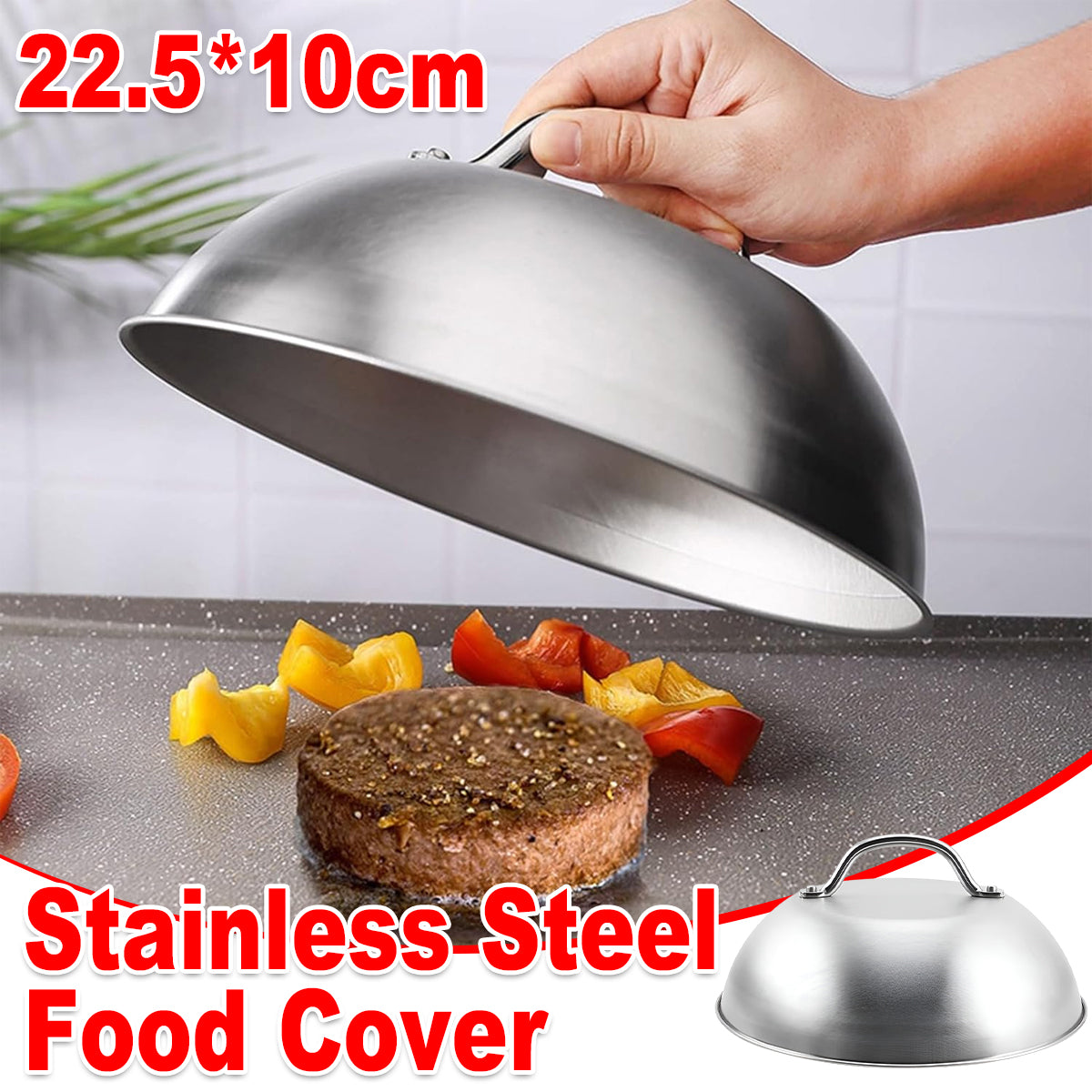 Stainless Steel Food Cover Dome Lid for Teppanyaki Grill and Steak