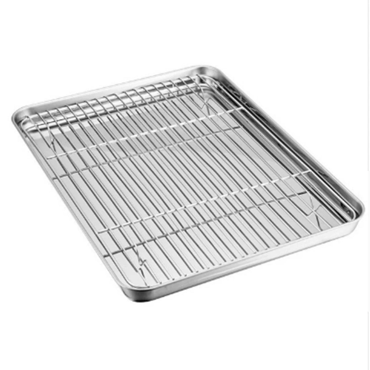 2 Pcs Stainless Steel Baking Tray with Cooling Rack Set