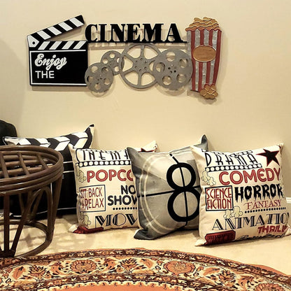 Movie Theater Cinema Throw Pillow Cover Home Decor Design Pillow Cases 18x18 In
