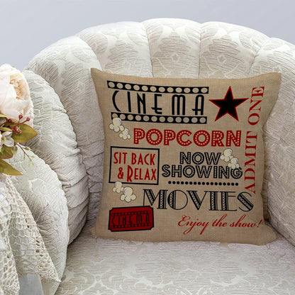 Movie Theater Cinema Throw Pillow Cover Home Decor Design Pillow Cases 18x18 In