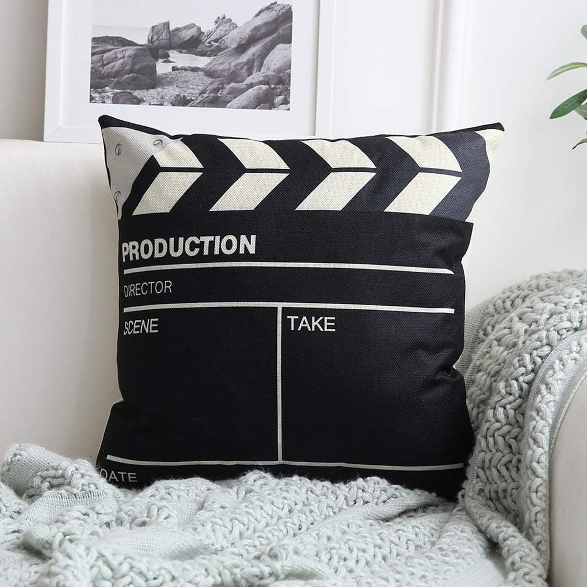 Movie Theater Cinema Throw Pillow Cover Home Decor Design Pillow Cases 18x18 In