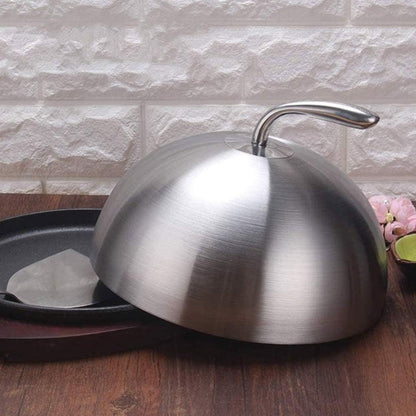 Non Magnetic Stainless Steel Steak Cover Round BBQ Lid High Pot Cover Food Cover