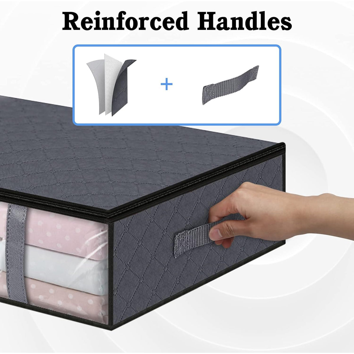 3pcs Underbed Storage Box Clothes Organizer Foldable Containers for Home Use