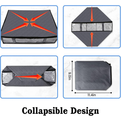 3pcs Underbed Storage Box Clothes Organizer Foldable Containers for Home Use
