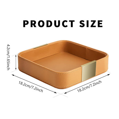 Leather Desktop Storage Tray Key Organizer Entryway Cosmetic Clutter Tray AU