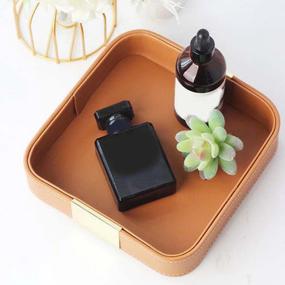 Leather Desktop Storage Tray Key Organizer Entryway Cosmetic Clutter Tray AU