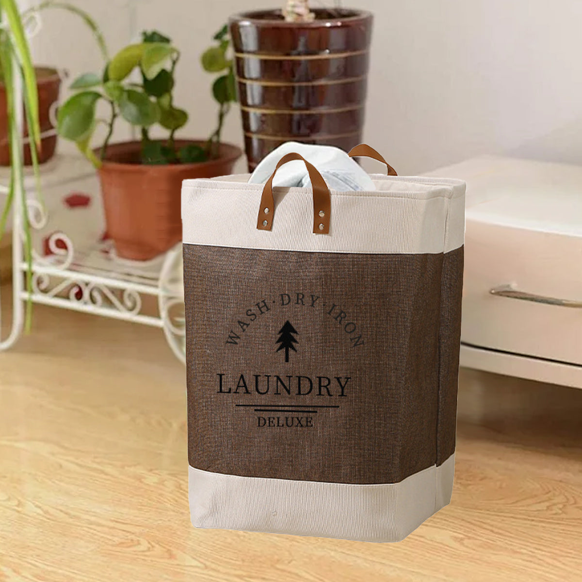 Large Capacity Foldable Clothes Storage Basket with Handles