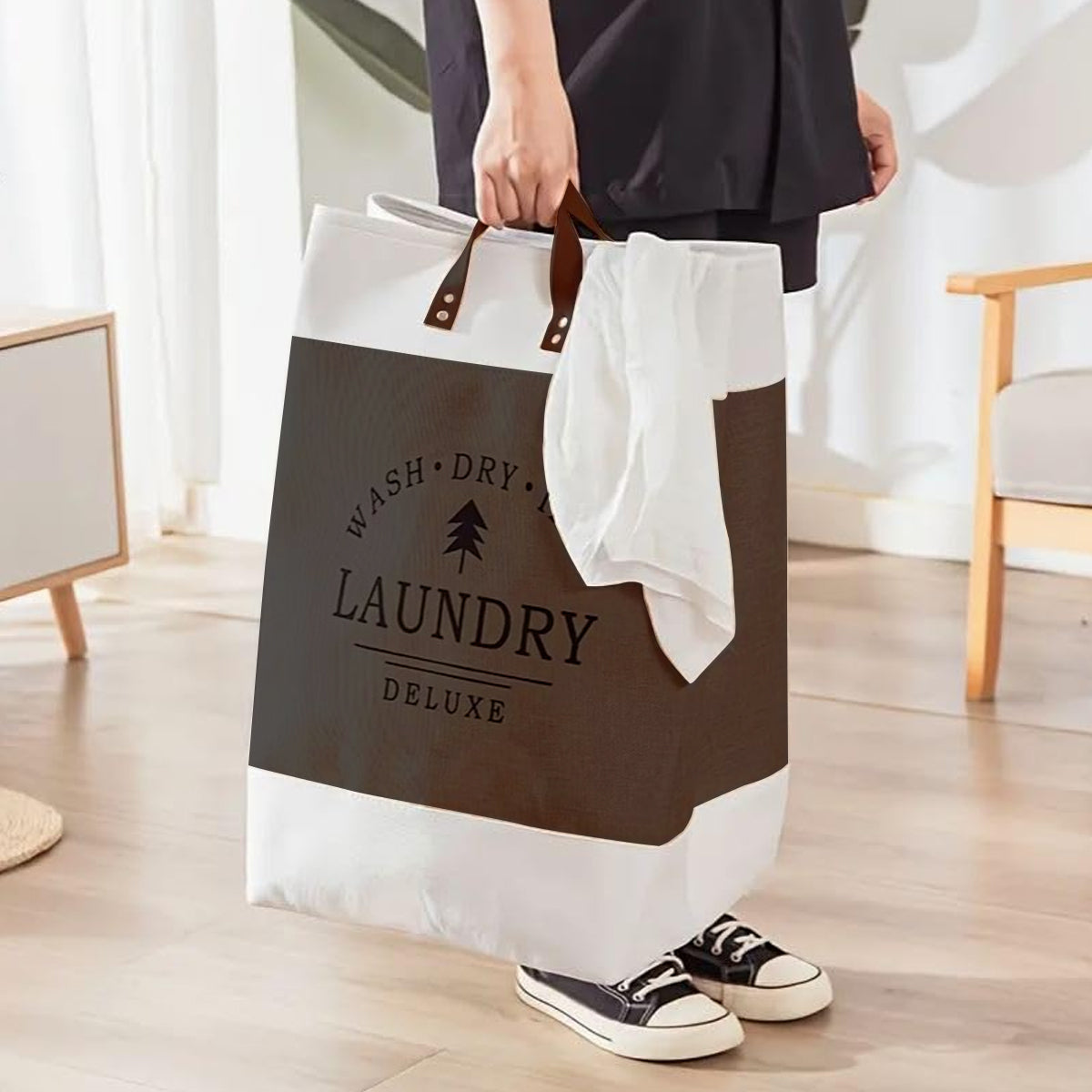 Large Capacity Foldable Clothes Storage Basket with Handles