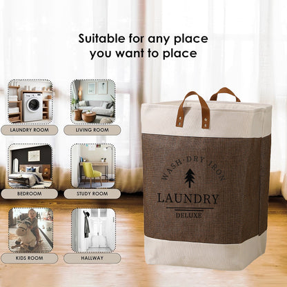 Large Capacity Foldable Clothes Storage Basket with Handles