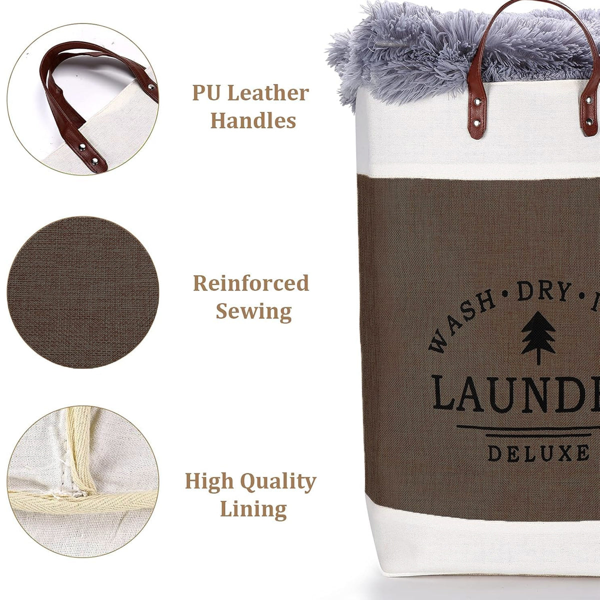 Large Capacity Foldable Clothes Storage Basket with Handles