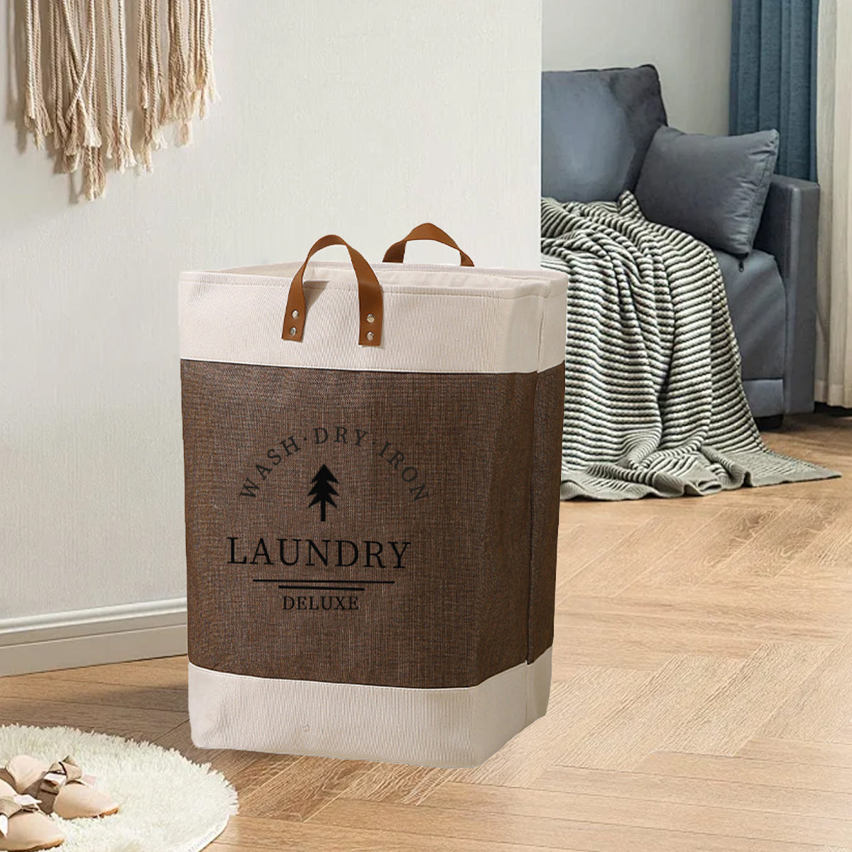 Large Capacity Foldable Clothes Storage Basket with Handles