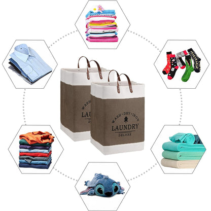 Large Capacity Foldable Clothes Storage Basket with Handles