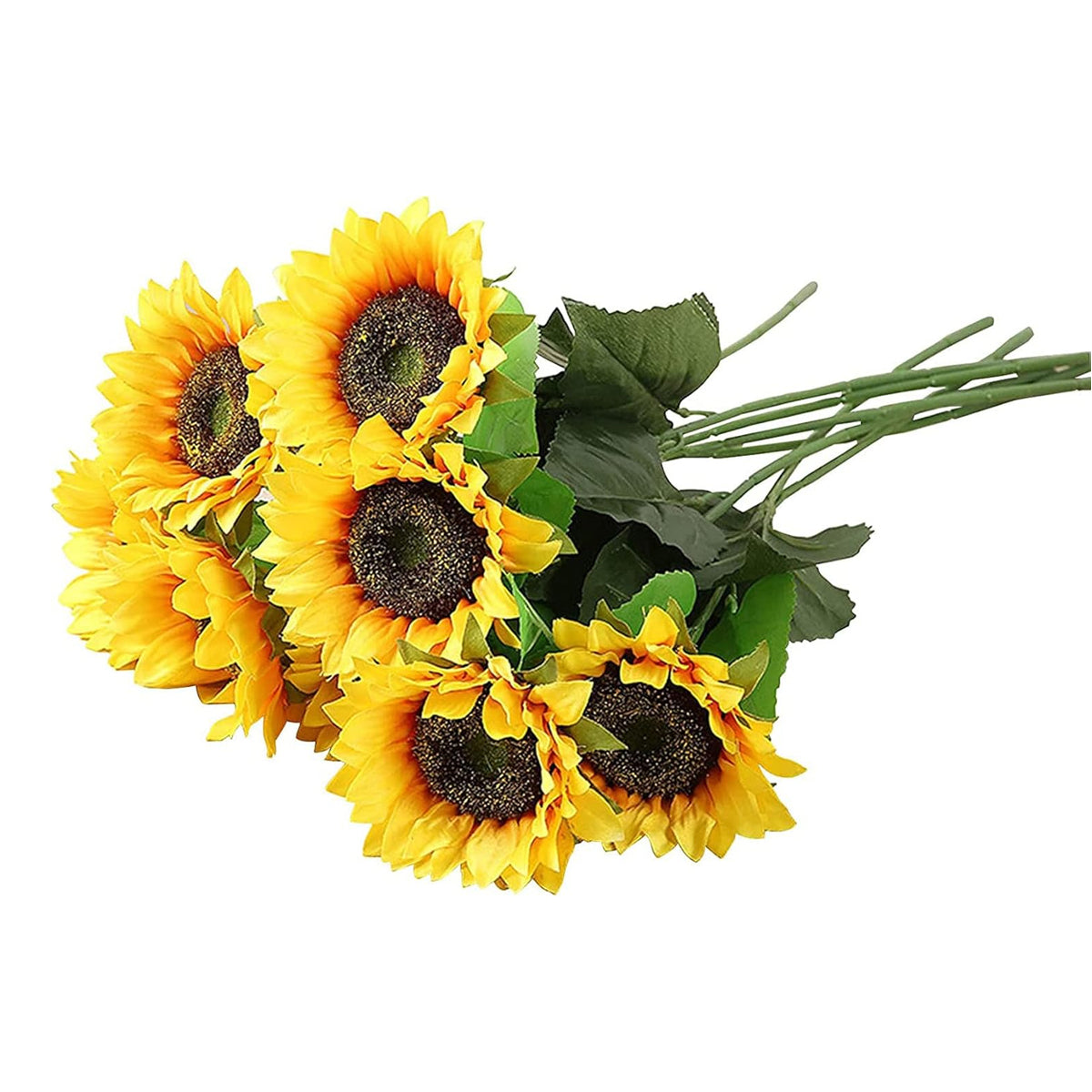 10PCS Artificial Sunflower Bouquet with Flexible Stems