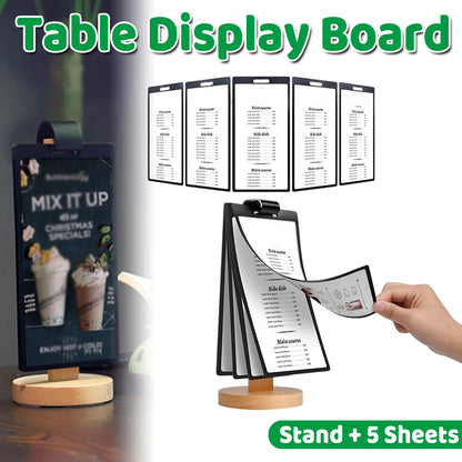 Wooden Tabletop Menu Holder Stand 20x10cm for Restaurant