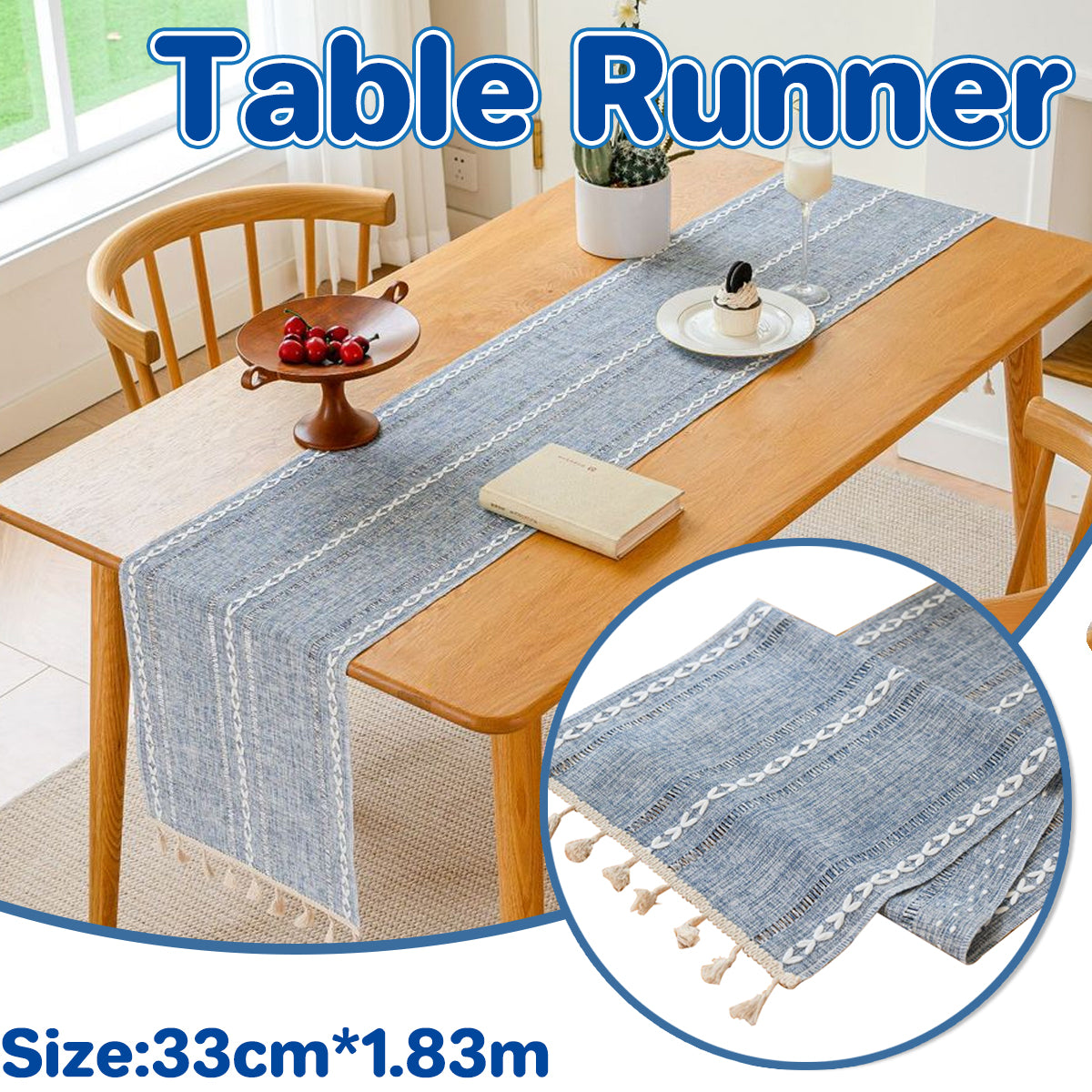 Woven Solid Color Tablecloth with Fringe Hollow Design Home Dining Room Decor