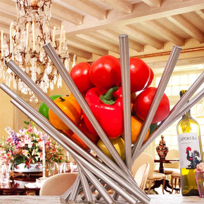 Stainless Steel Rotating Fruit Bowl for Living Room Display