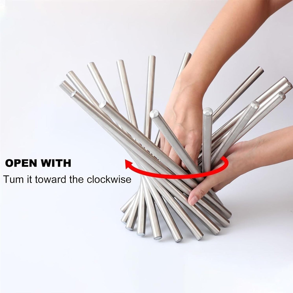 Stainless Steel Rotating Fruit Bowl for Living Room Display