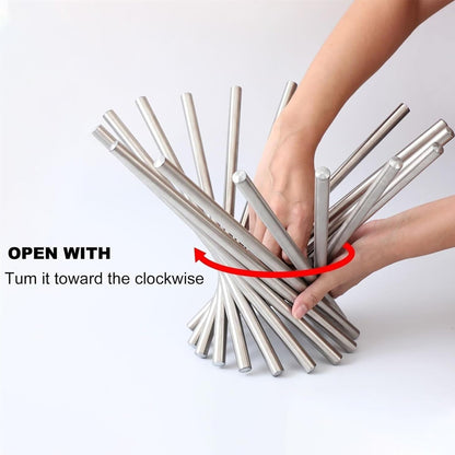 Stainless Steel Rotating Fruit Bowl for Living Room Display