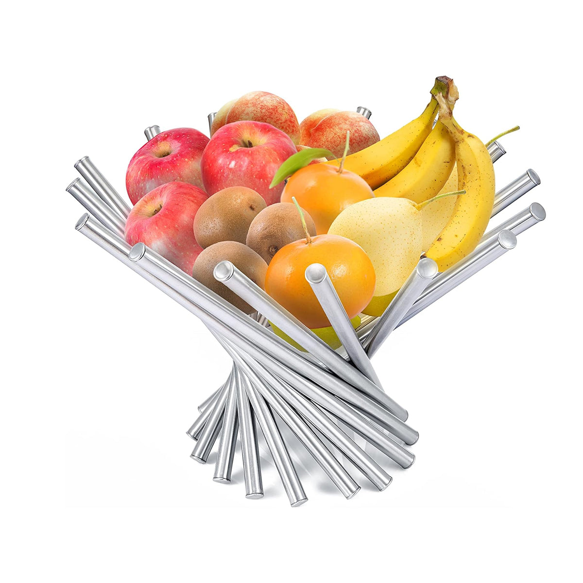 Stainless Steel Rotating Fruit Bowl for Living Room Display