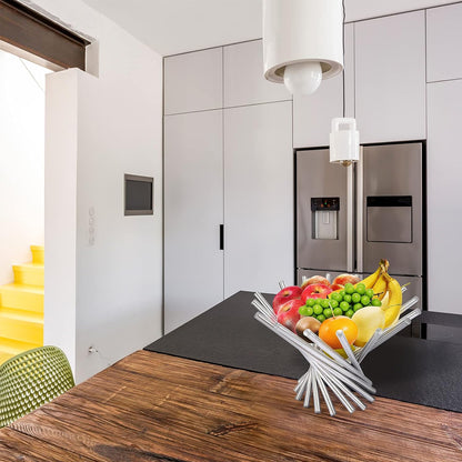 Stainless Steel Rotating Fruit Bowl for Living Room Display