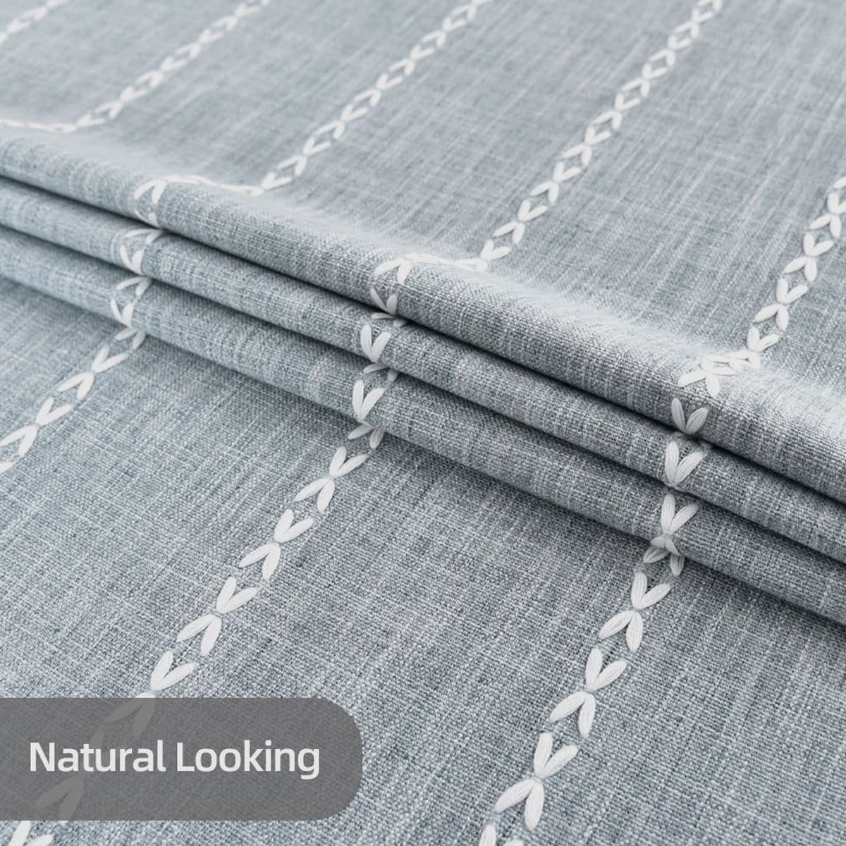 Embroidered Tassel Cotton-Linen Look Geometric Rectangular Tablecloth