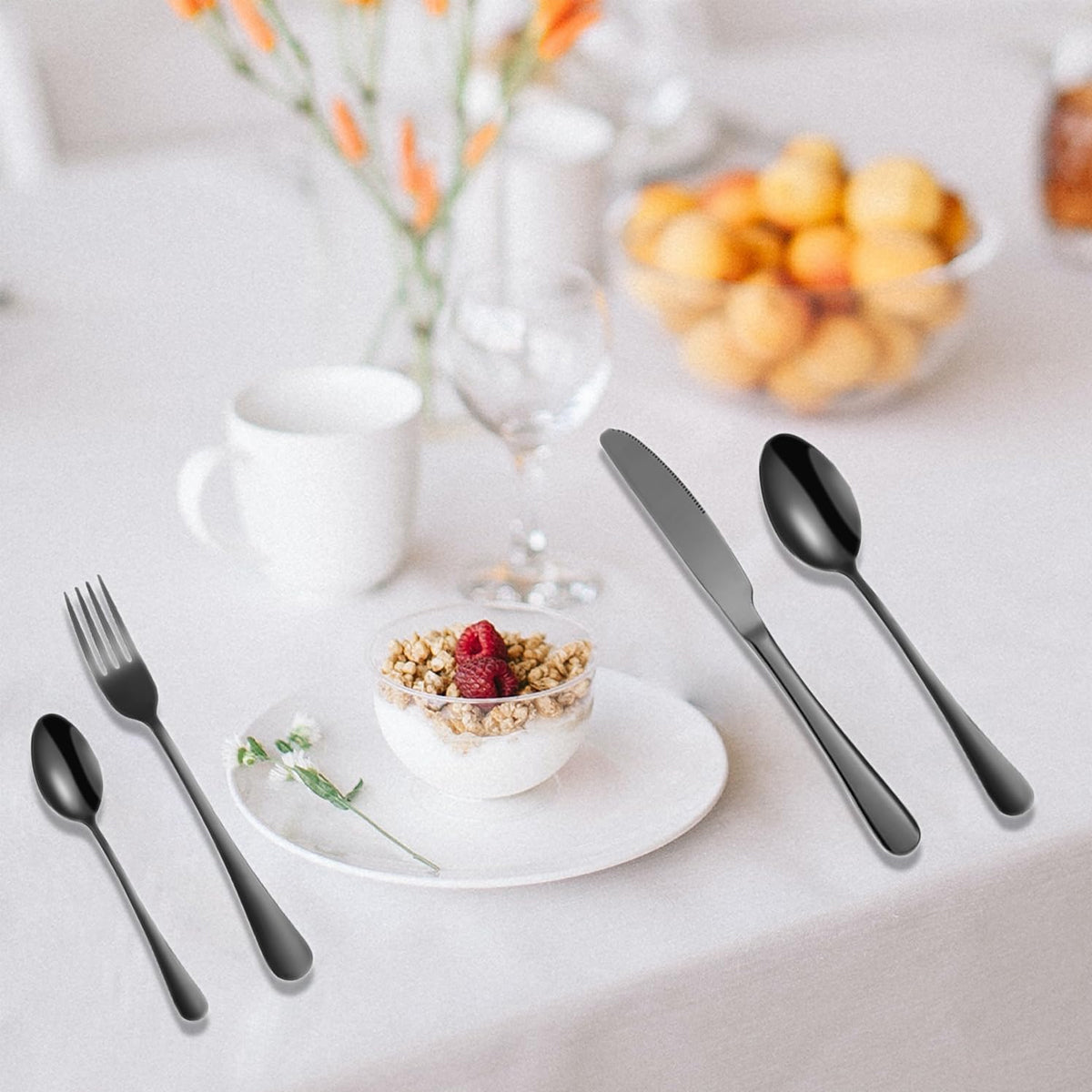 2 Sets Stainless Steel 4 Piece Cutlery Knife Fork Spoon