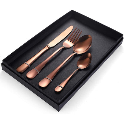2 Sets Stainless Steel 4 Piece Cutlery Knife Fork Spoon