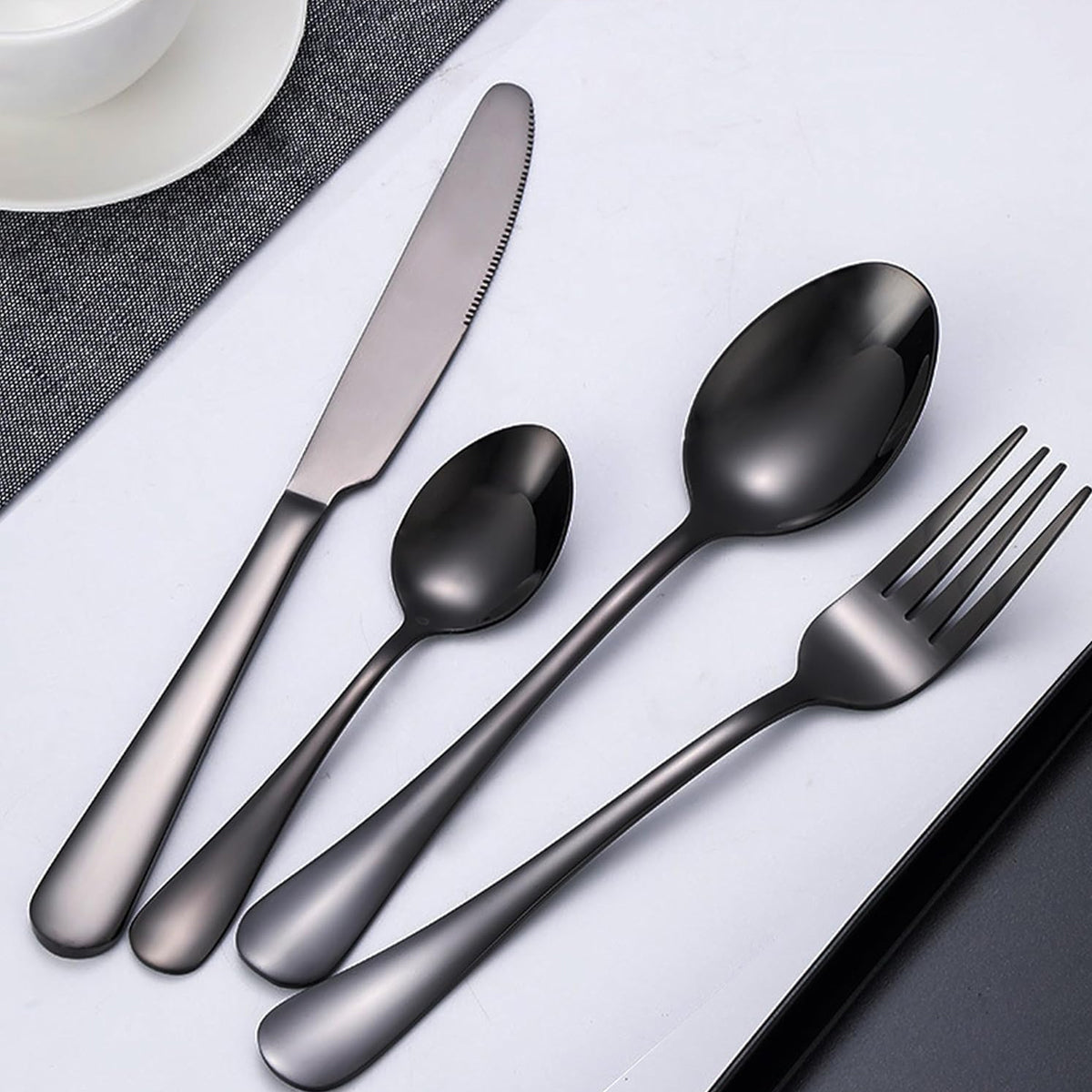 2 Sets Stainless Steel 4 Piece Cutlery Knife Fork Spoon