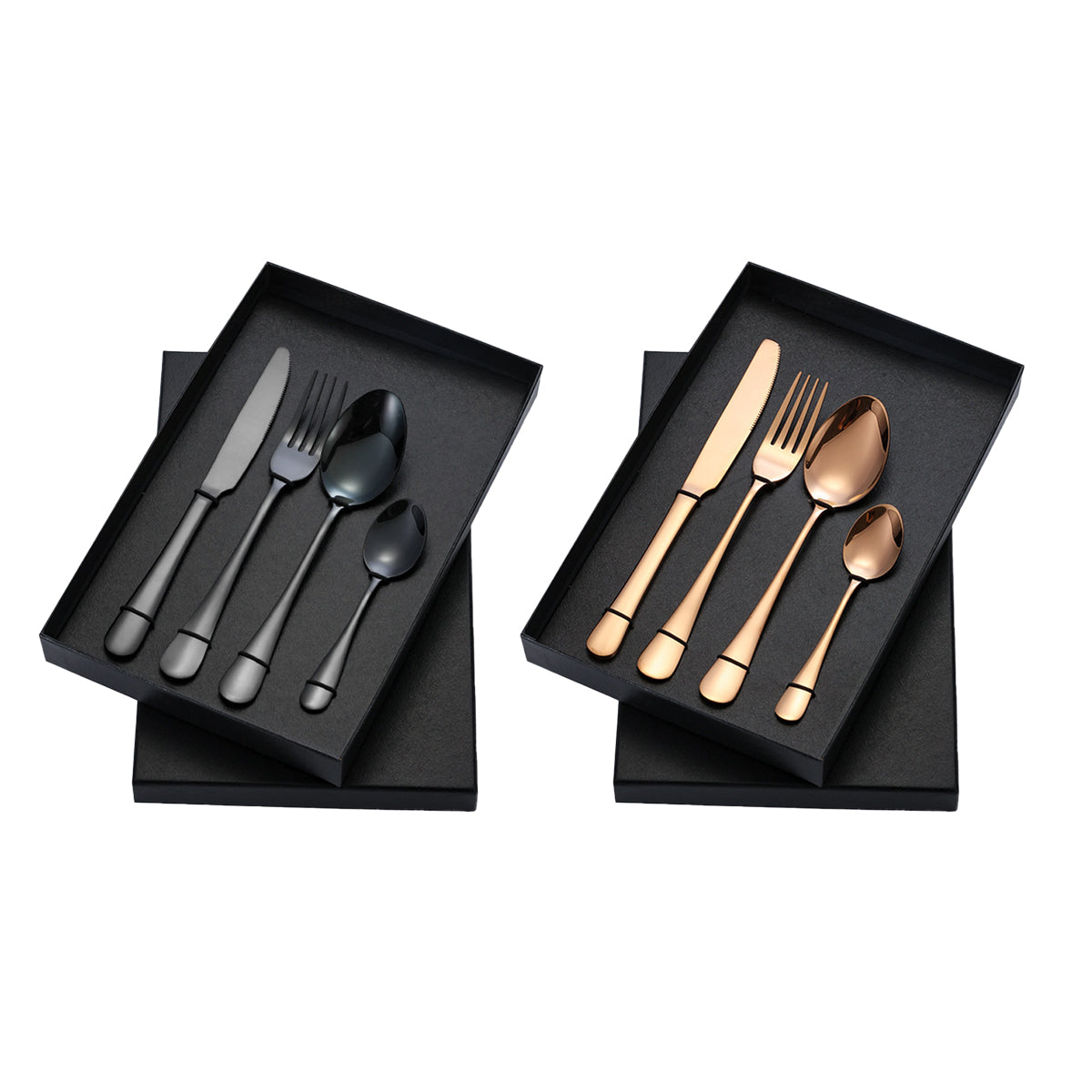2 Sets Stainless Steel 4 Piece Cutlery Knife Fork Spoon