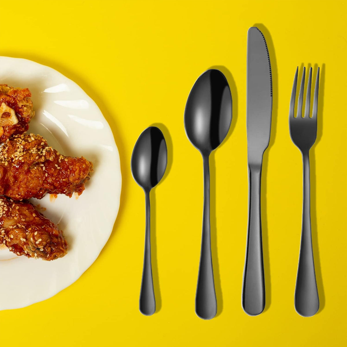 2 Sets Stainless Steel 4 Piece Cutlery Knife Fork Spoon