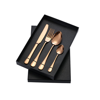 2 Sets Stainless Steel 4 Piece Cutlery Knife Fork Spoon